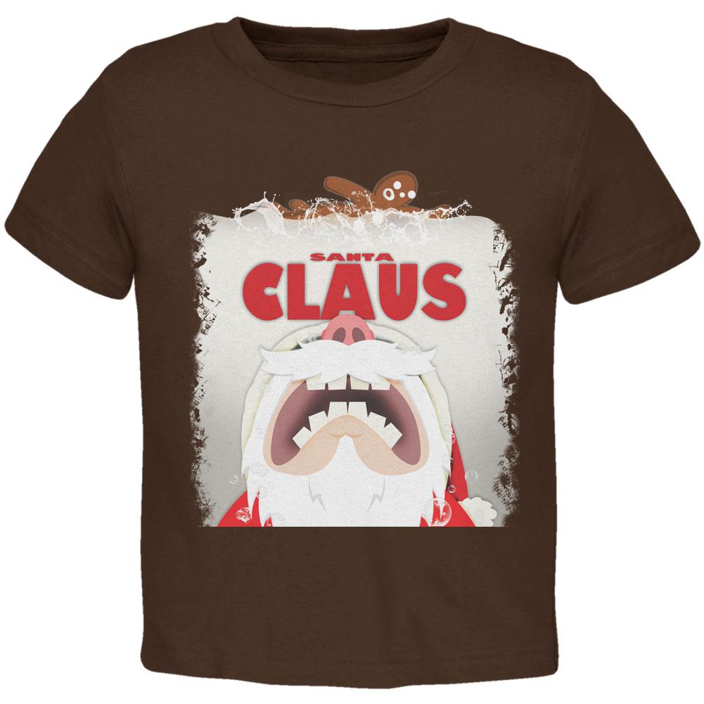 Christmas Santa Jaws Claus Horror Brown Toddler T-Shirt Toddler T-Shirts Old Glory 2T Brown