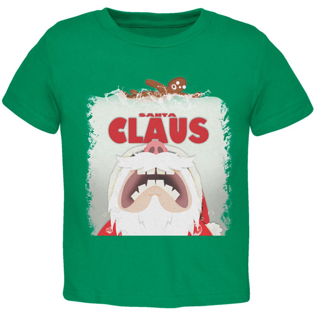 Christmas Santa Jaws Claus Horror Kelly Green Toddler T-Shirt Toddler T-Shirts Old Glory 2T Green
