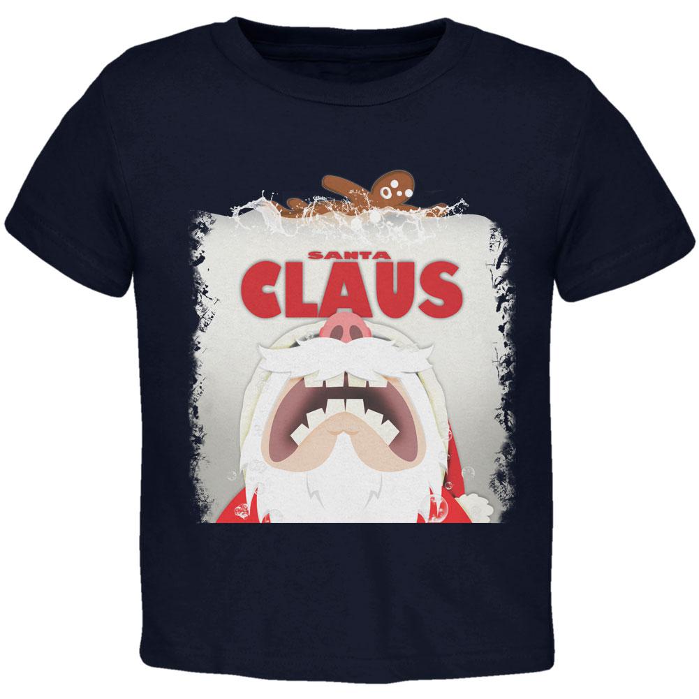 Christmas Santa Jaws Claus Horror Navy Toddler T-Shirt Toddler T-Shirts Old Glory 2T Blue
