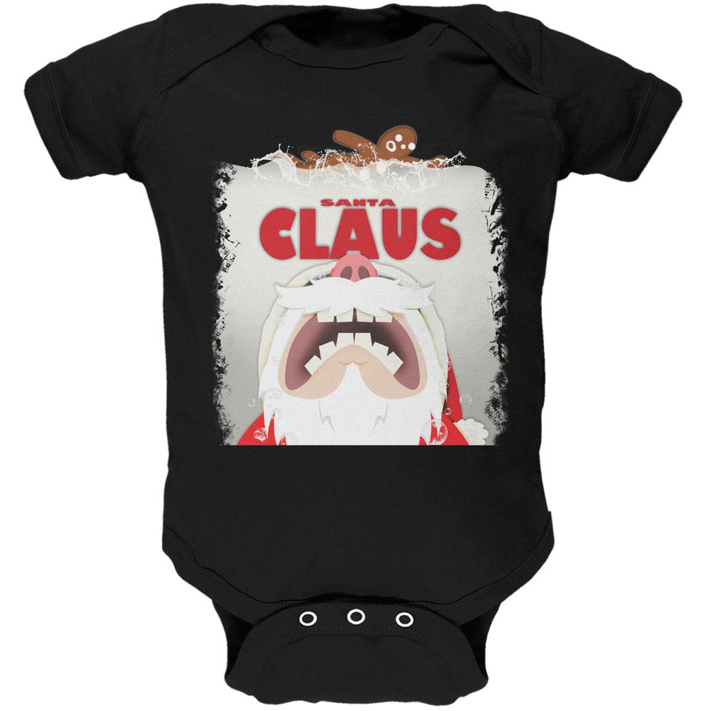 Christmas Santa Jaws Claus Horror Black Soft Baby One Piece Baby One Piece Old Glory 0-3M Black