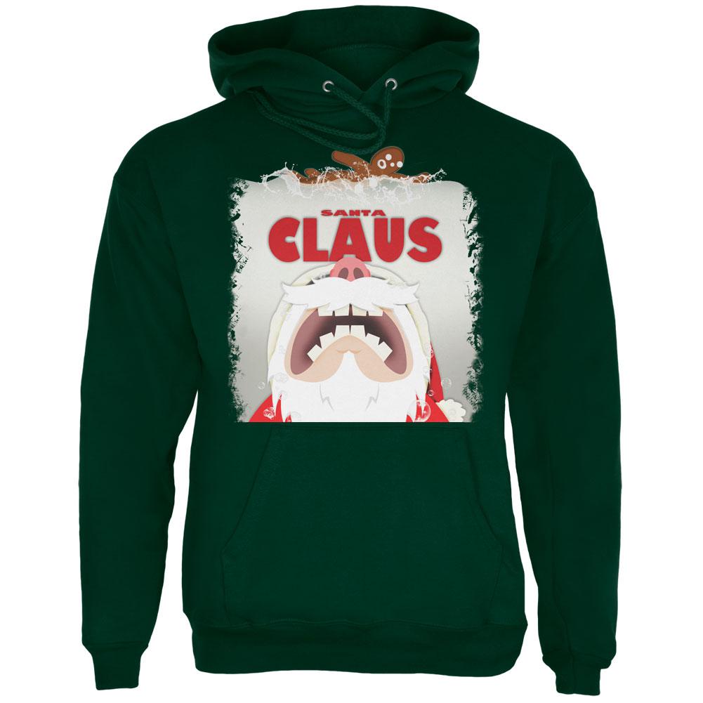 Christmas Santa Jaws Claus Horror Forest Adult Hoodie Men's Hoodies Old Glory 2XL Green