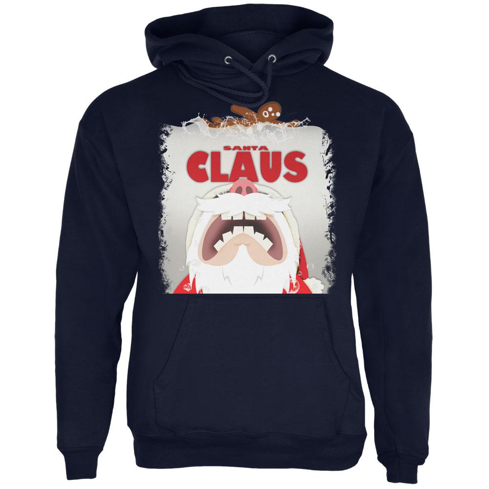 Christmas Santa Jaws Claus Horror Navy Adult Hoodie Men's Hoodies Old Glory 2XL Blue