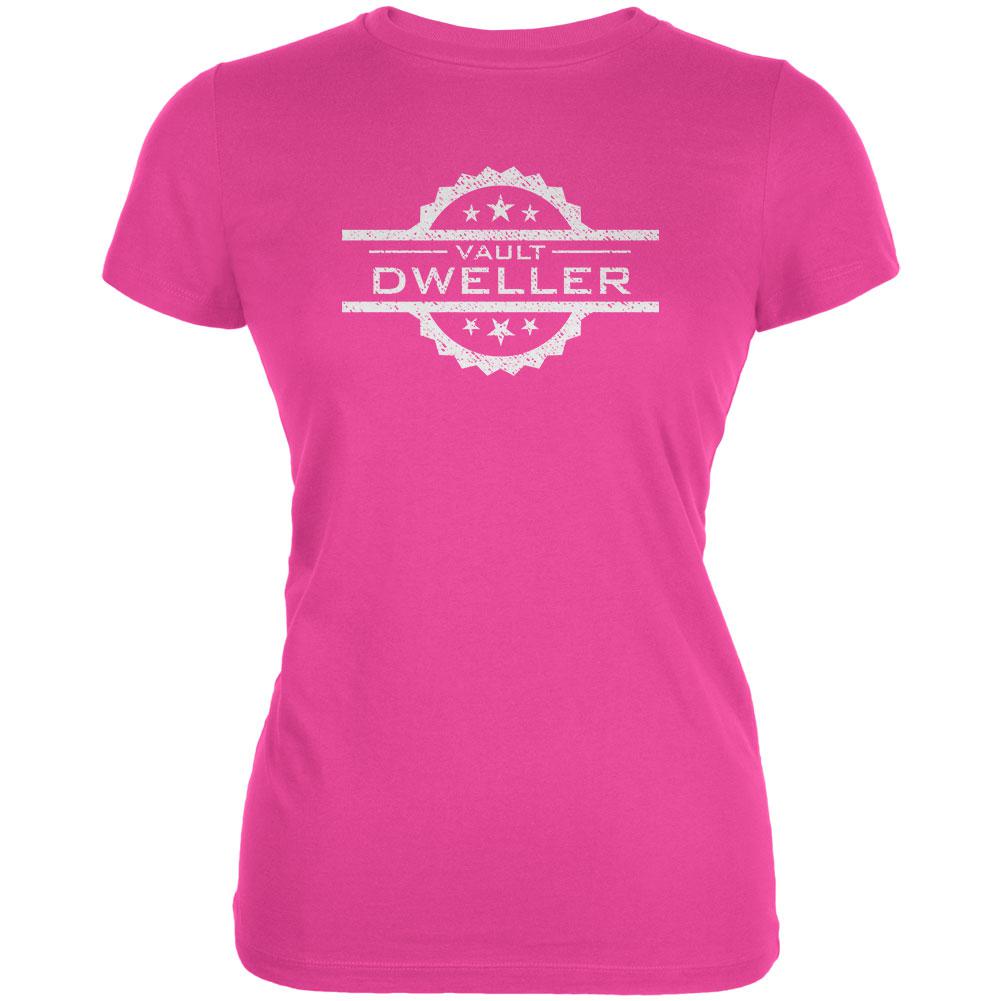 Vault Dweller Hot Pink Juniors Soft T-Shirt Juniors T-Shirts Old Glory 2X Pink