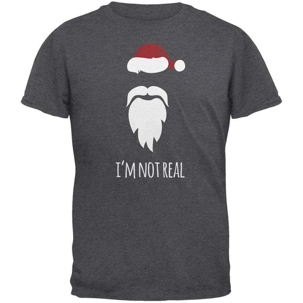 Santa I'm Not Real Dark Heather Adult T-Shirt Men's T-Shirts Old Glory 2XL Grey