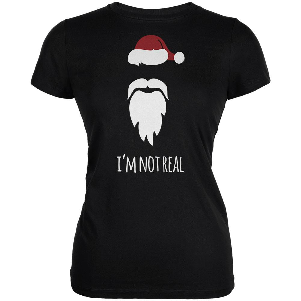 Santa I'm Not Real Black Juniors Soft T-Shirt Juniors T-Shirts Old Glory 2XL Black