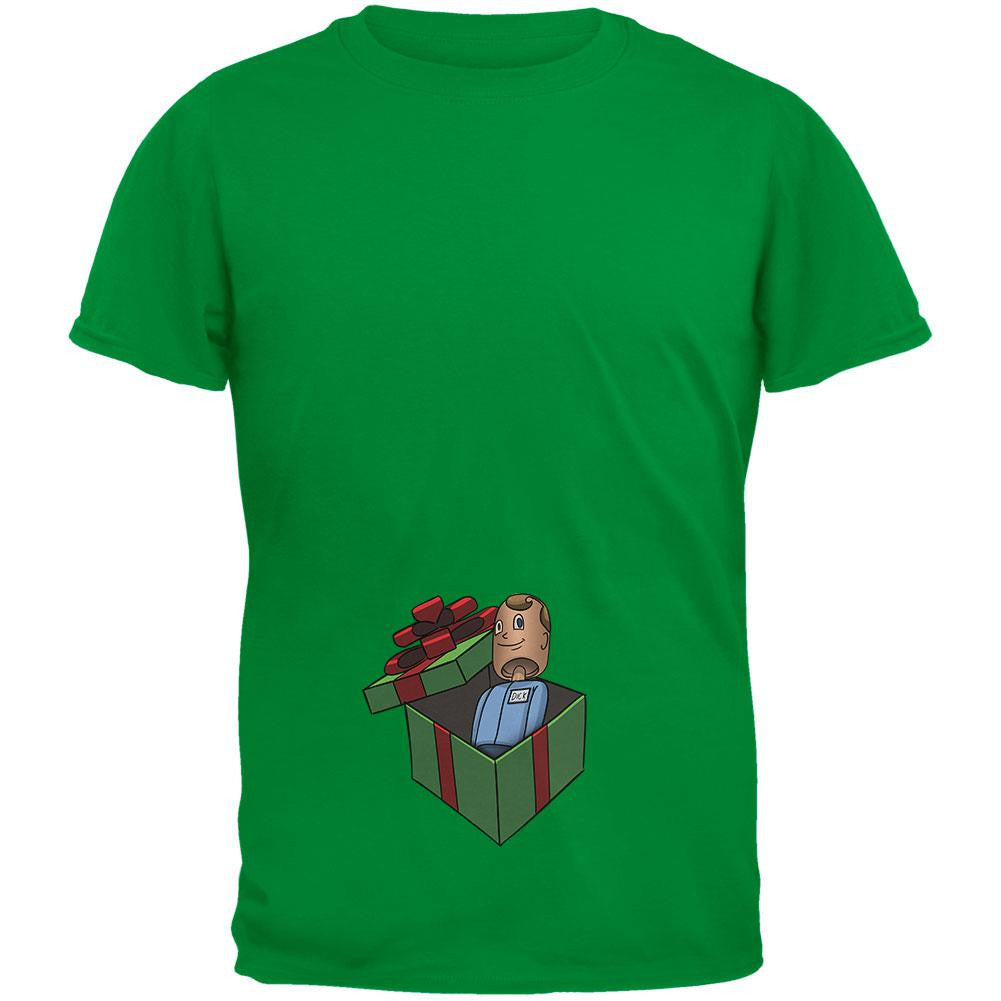 Dick in A Box Christmas Gift Irish Green Adult T-Shirt Men's T-Shirts Old Glory 2XL Green