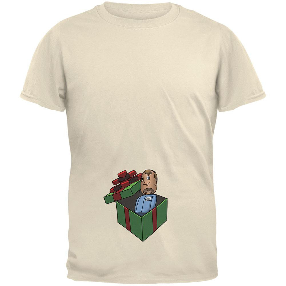 Dick in A Box Christmas Gift Natural Adult T-Shirt Men's T-Shirts Old Glory 2XL Off-White