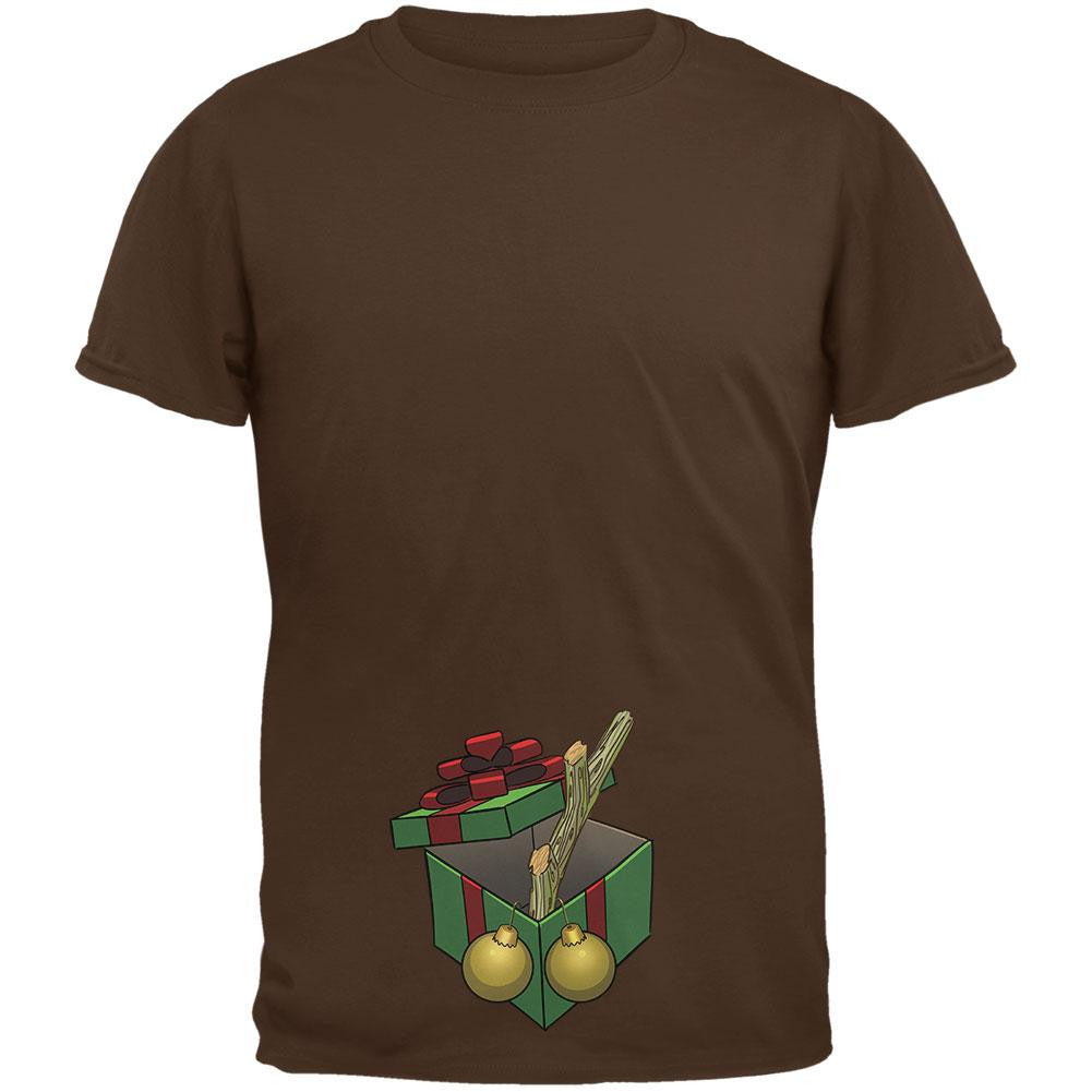 Stick In A Box Christmas Gift Brown Adult T-Shirt Men's T-Shirts Old Glory 2XL Brown