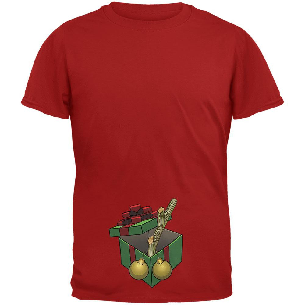 Stick In A Box Christmas Gift Cardinal Red Adult T-Shirt Men's T-Shirts Old Glory 2XL Red