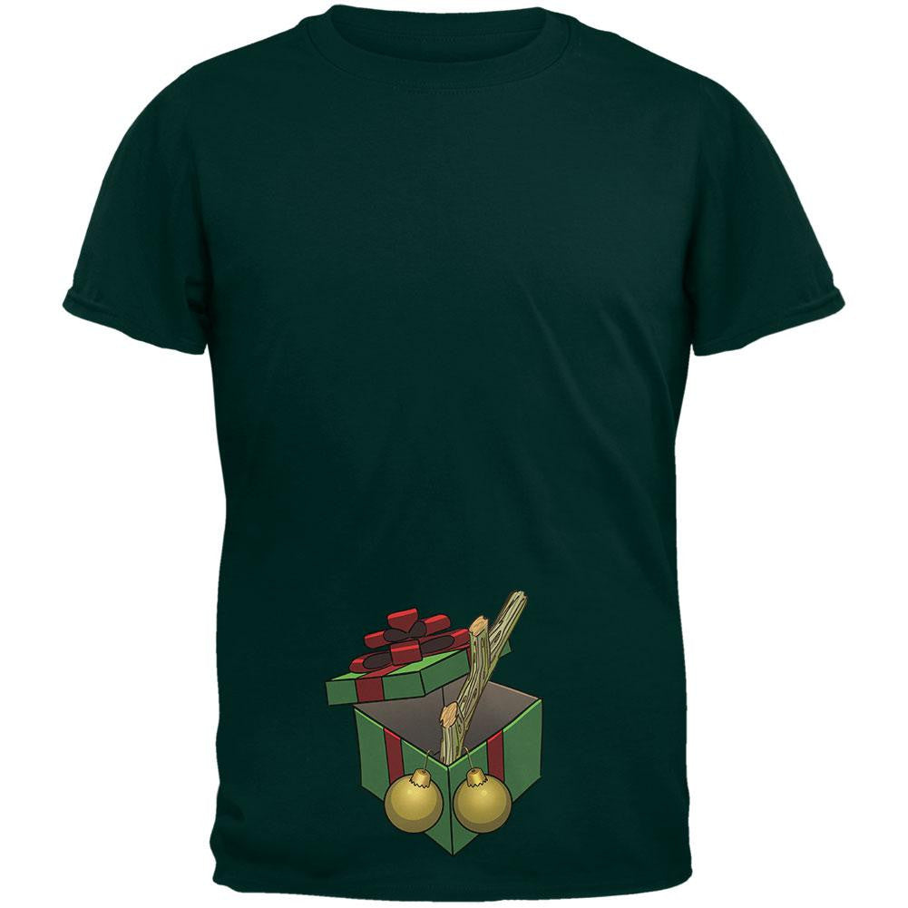 Stick In A Box Christmas Gift Forest Adult T-Shirt Men's T-Shirts Old Glory 2XL Green