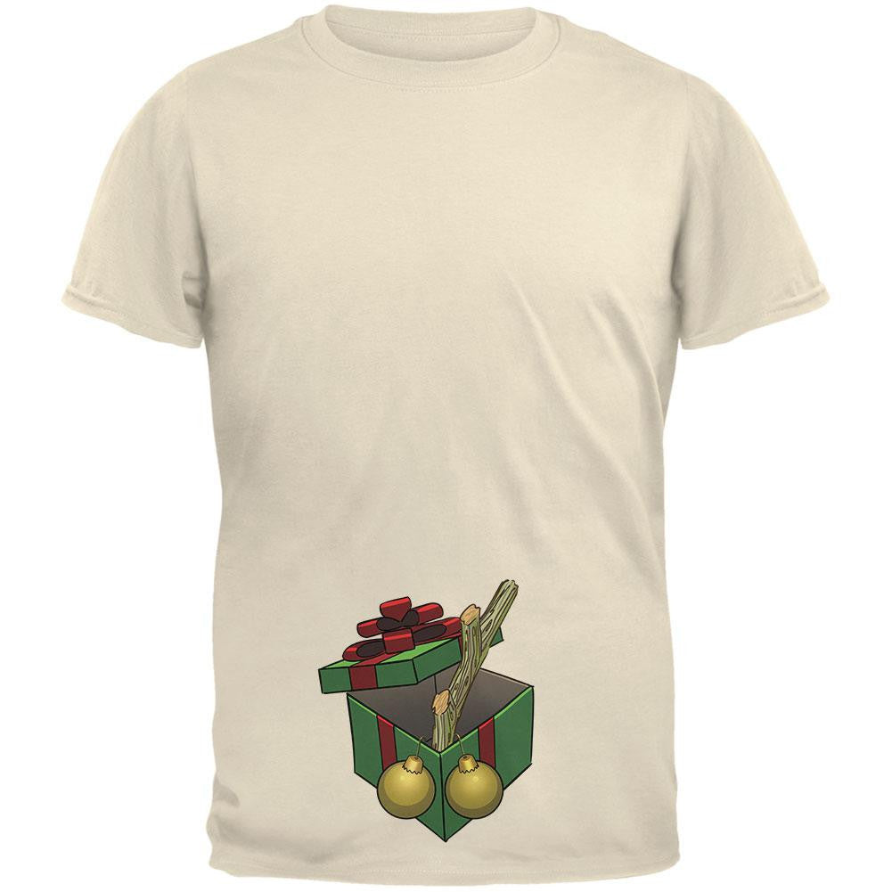 Stick In A Box Christmas Gift Natural Adult T-Shirt Men's T-Shirts Old Glory 2XL Off-White