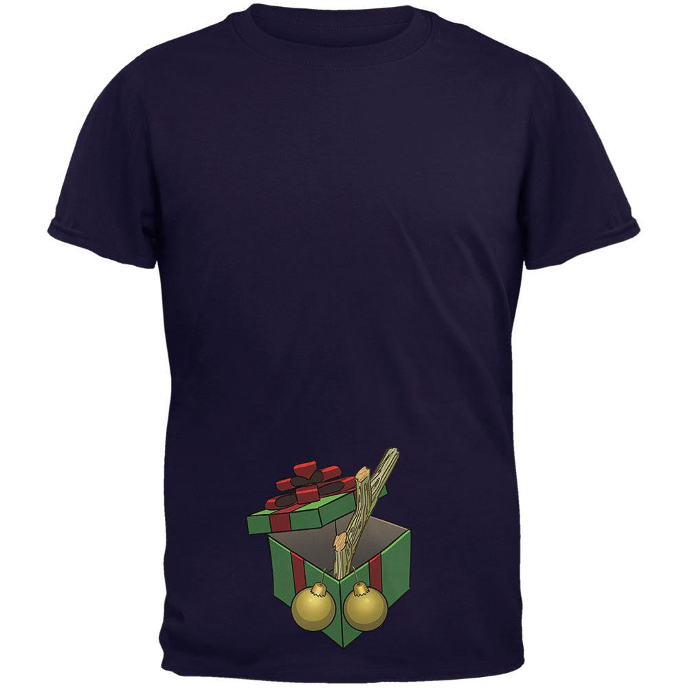 Stick In A Box Christmas Gift Navy Adult T-Shirt Men's T-Shirts Old Glory 2XL Blue