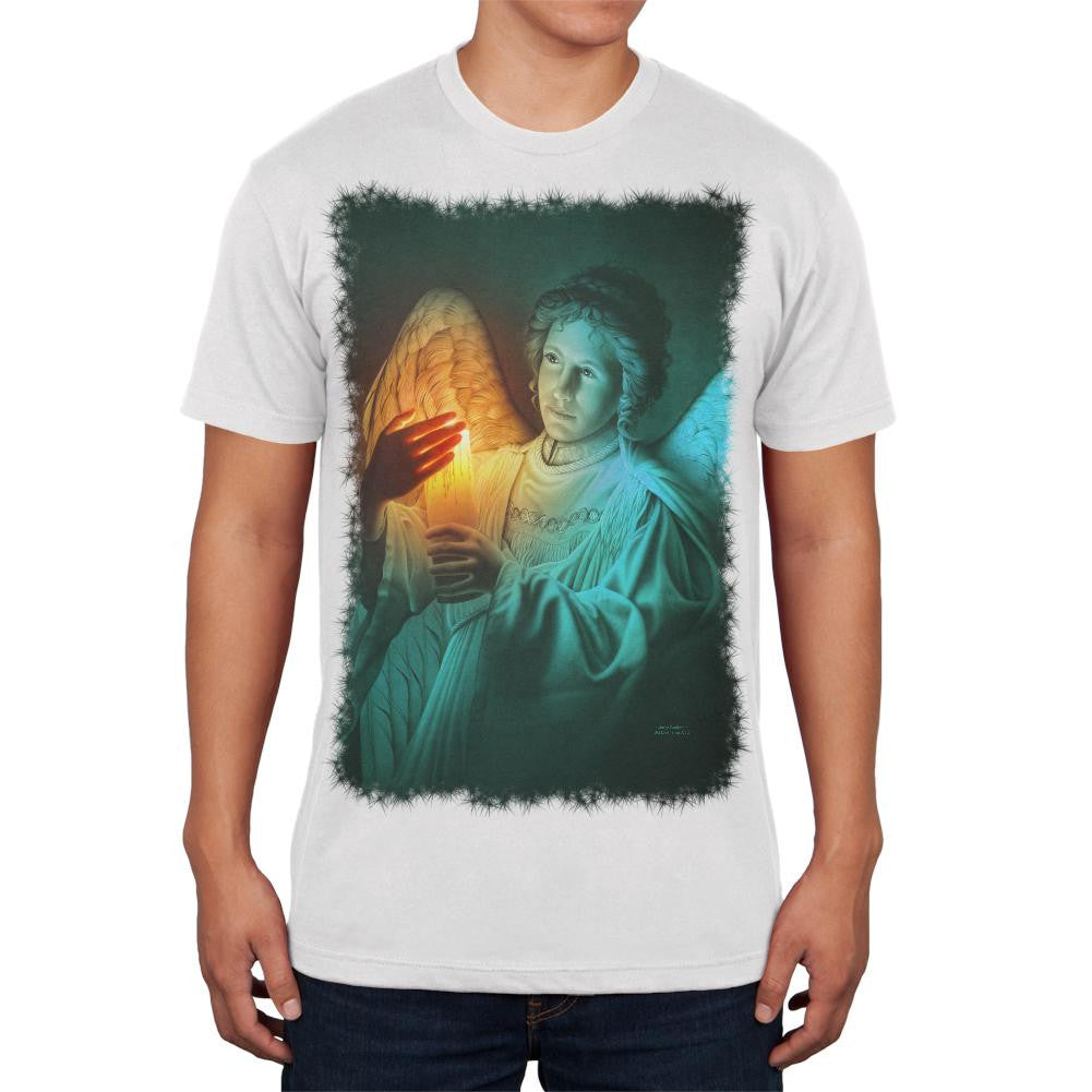 Christmas Angel of Light White Soft Adult T-Shirt Men's T-Shirts Old Glory 2XL White