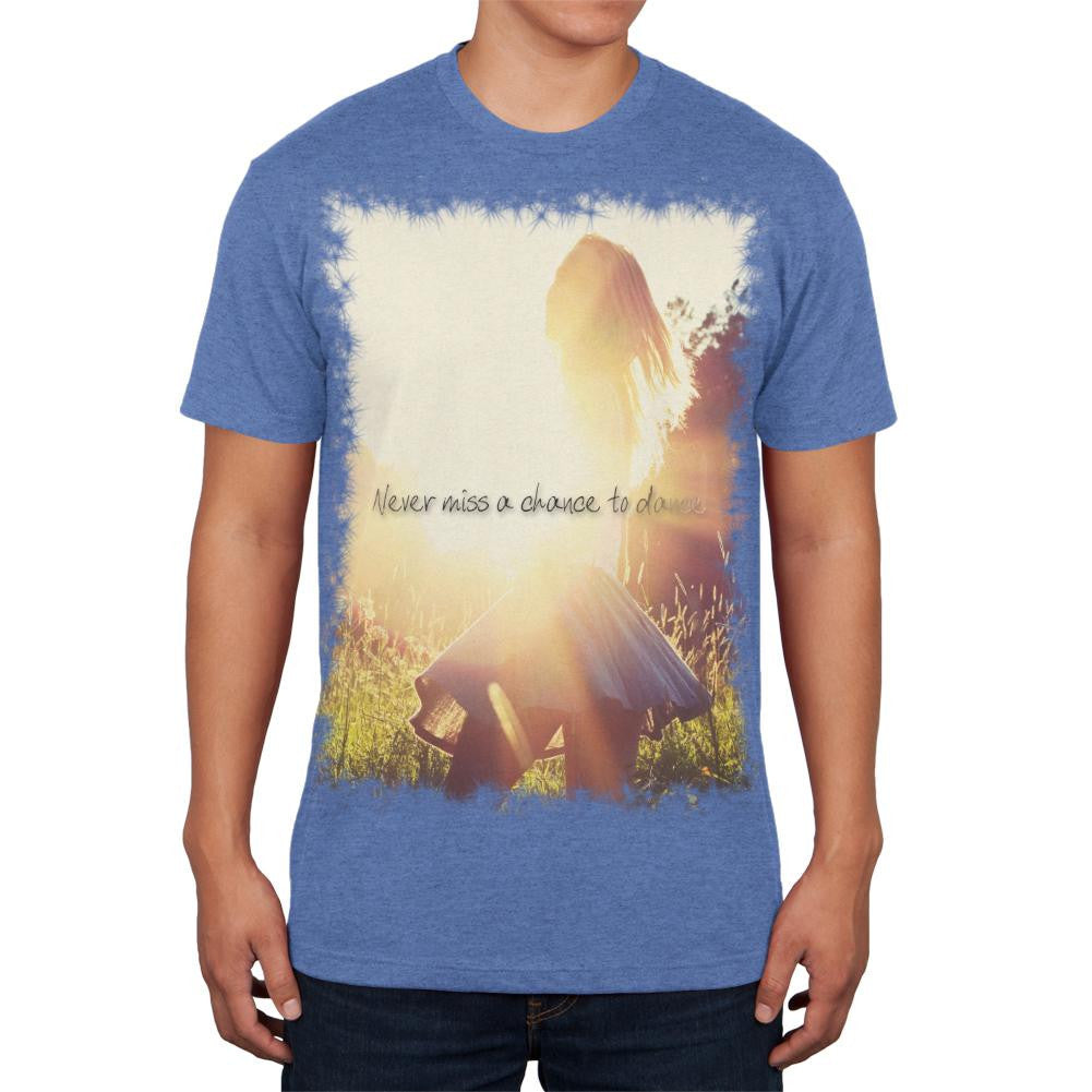 Never Miss a Chance to Dance Heather Blue Adult Soft T-Shirt Men's T-Shirts Old Glory 2XL Blue