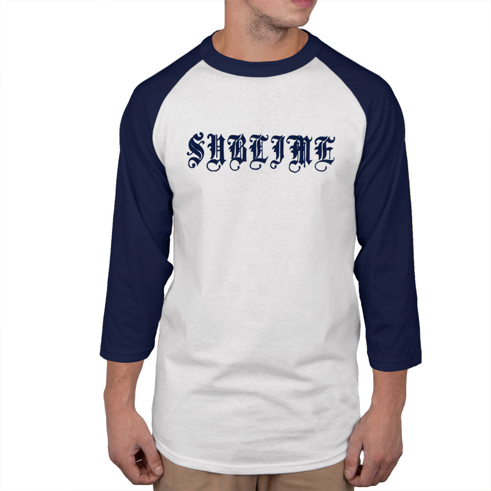 Sublime - Old English Adult Baseball Jersey T-Shirt Men's Baseball Jerseys Sublime XL White
