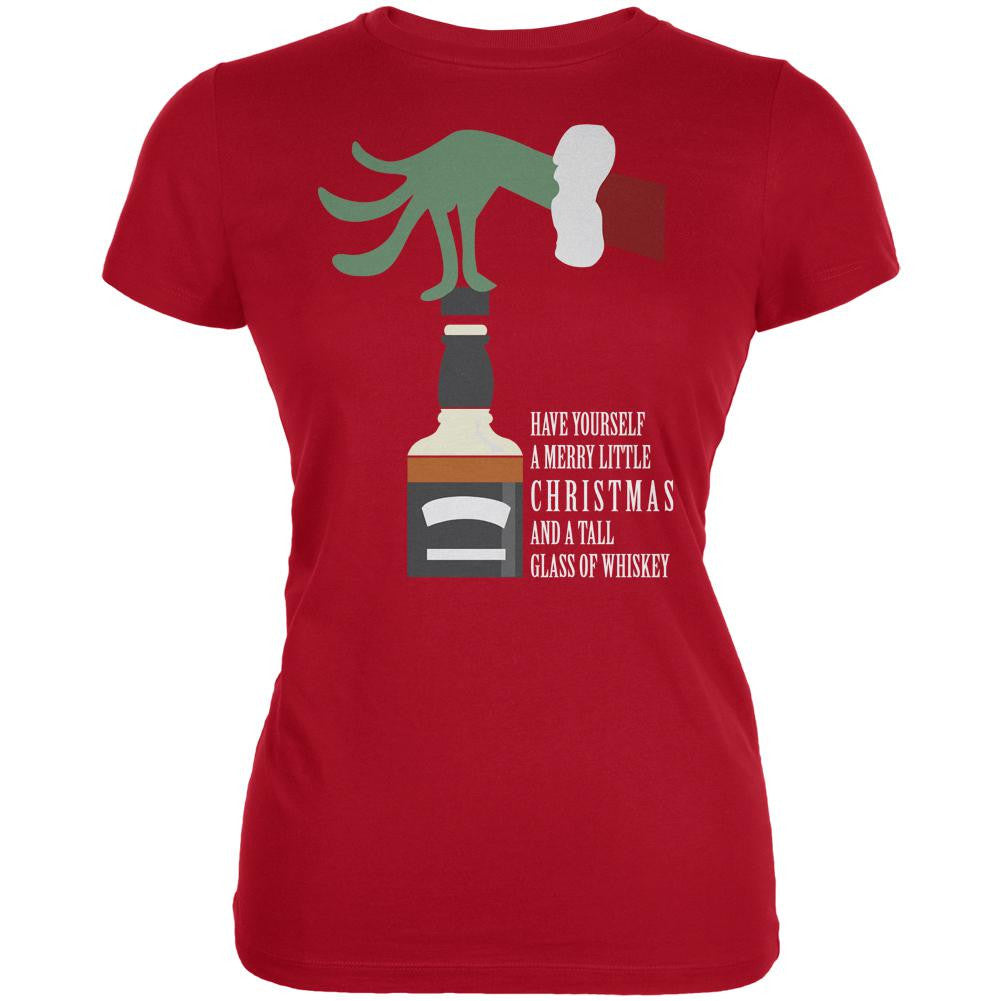 Christmas Merry Little Whiskey Red Juniors Soft T-Shirt Juniors T-Shirts Old Glory 2XL Red