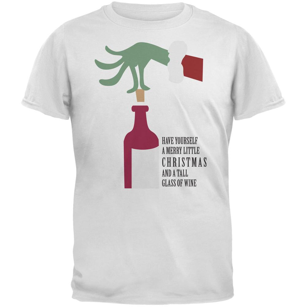 Christmas Merry Little Whiskey White Adult T-Shirt Men's T-Shirts Old Glory 2XL White