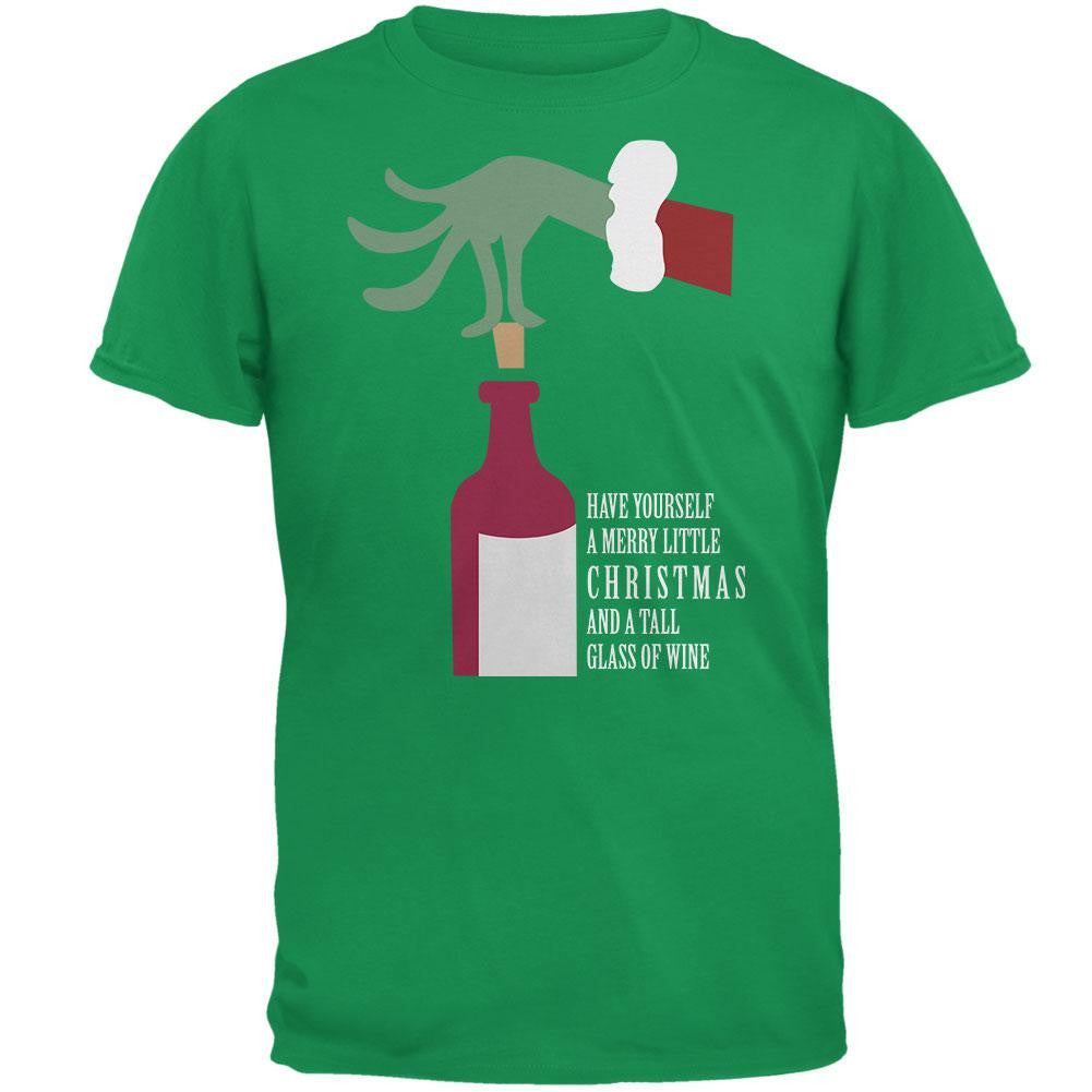 Christmas Merry Little Wine Irish Adult T-Shirt Men's T-Shirts Old Glory 2XL Green