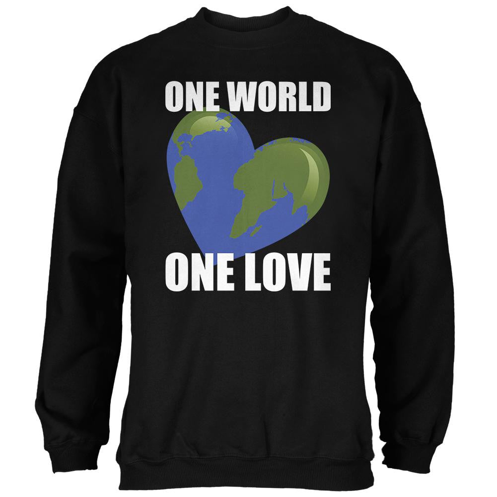 One World One Love Black Adult Sweatshirt Men's Sweatshirts Old Glory 2XL Black