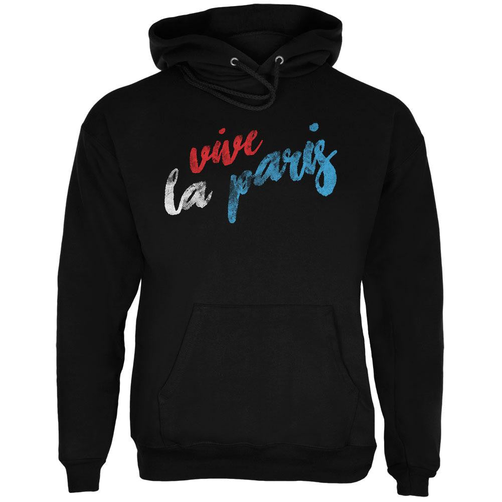 Pray for Paris Vive La Paris Black Adult Hoodie Men's Hoodies Old Glory 2XL Black
