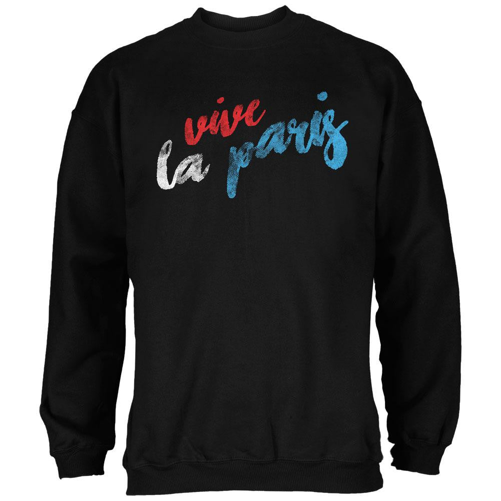 Pray for Paris Vive La Paris Black Adult Sweatshirt Men's Sweatshirts Old Glory 2XL Black