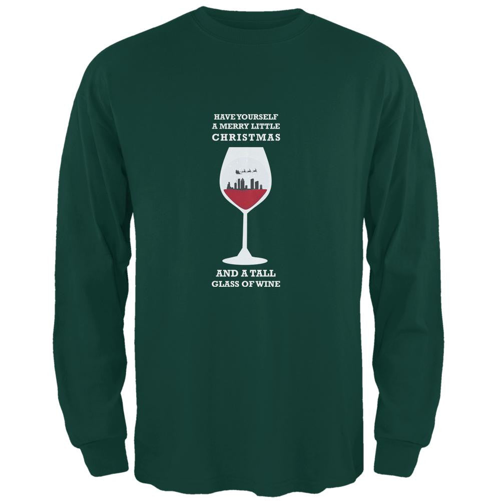 Christmas in a Glass Forest Adult Long Sleeve T-Shirt Men's Long Sleeves Old Glory 2XL Green