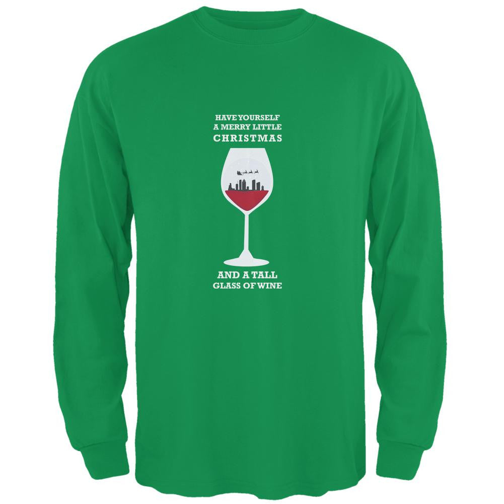 Christmas in a Glass Irish Green Adult Long Sleeve T-Shirt Men's Long Sleeves Old Glory 2XL Green