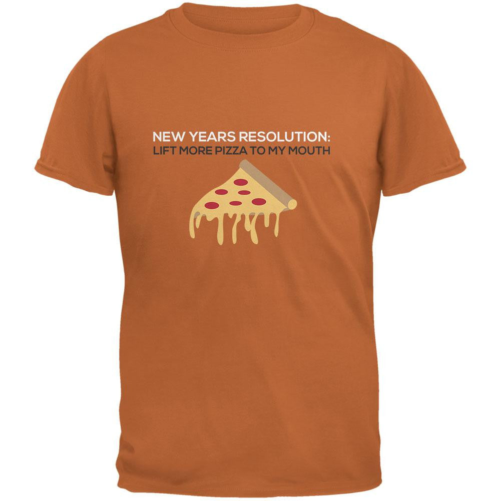 New Years Resolution Pizza Texas Orange Adult T-Shirt Men's T-Shirts Old Glory 2XL Orange
