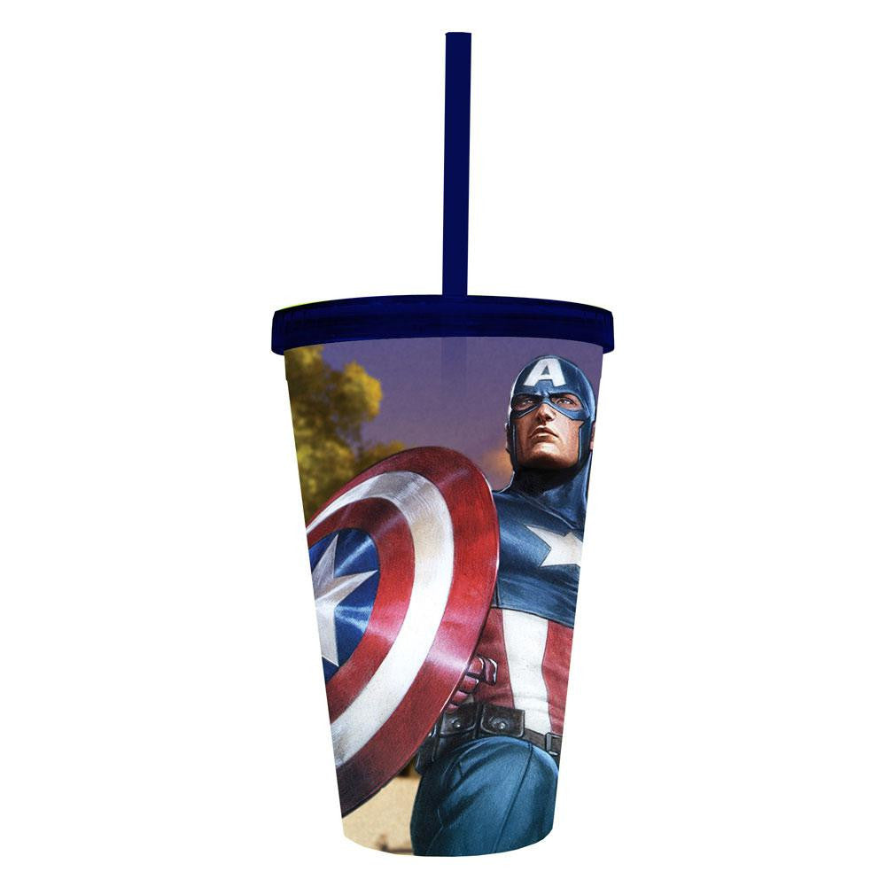 Captain America - Captain Holding Flag All-Over Carnival Cup Novelty Cups Old Glory One Size Multi