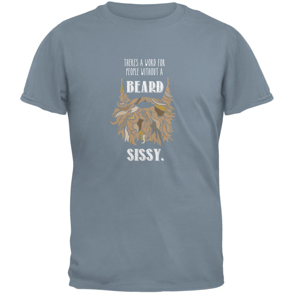 Beard Sissy Shirt Stone Blue Adult T-Shirt Men's T-Shirts Old Glory 2XL Blue