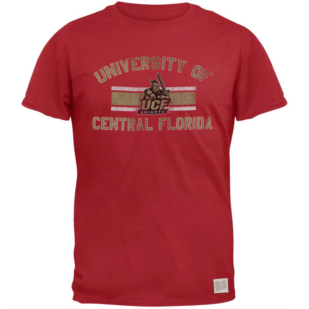 UCF Knights - Bar Logo Distressed Red Soft Adult T-Shirt Men's T-Shirts UCF Knights 2XL Red