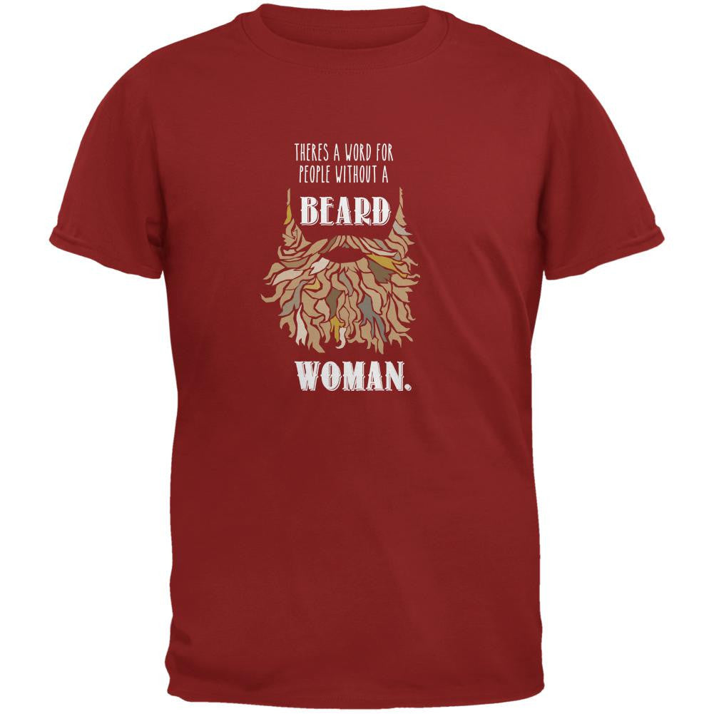 Beard Woman Shirt Cardinal Red Adult T-Shirt Men's T-Shirts Old Glory 2XL Red