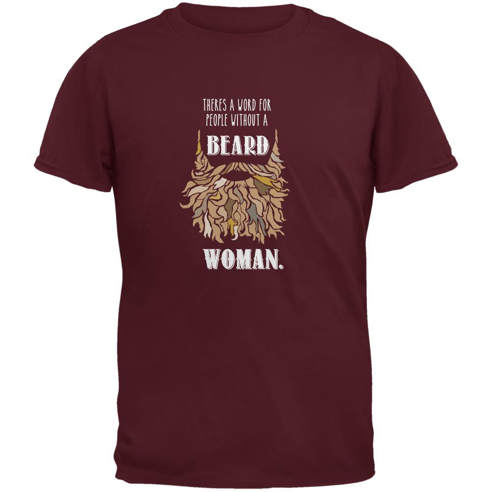 Beard Woman Shirt Maroon Adult T-Shirt Men's T-Shirts Old Glory 2XL Red