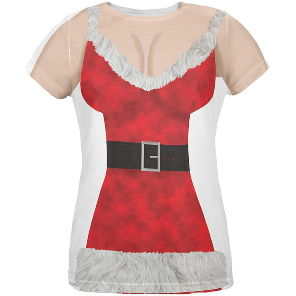 Sexy Mrs. Claus All Over Womens T-Shirt Women's T-Shirts Old Glory 2XL Multi