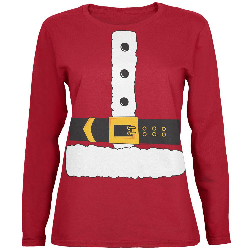Santa Claus Costume Red Womens Long Sleeve T-Shirt Women's Long Sleeves Old Glory