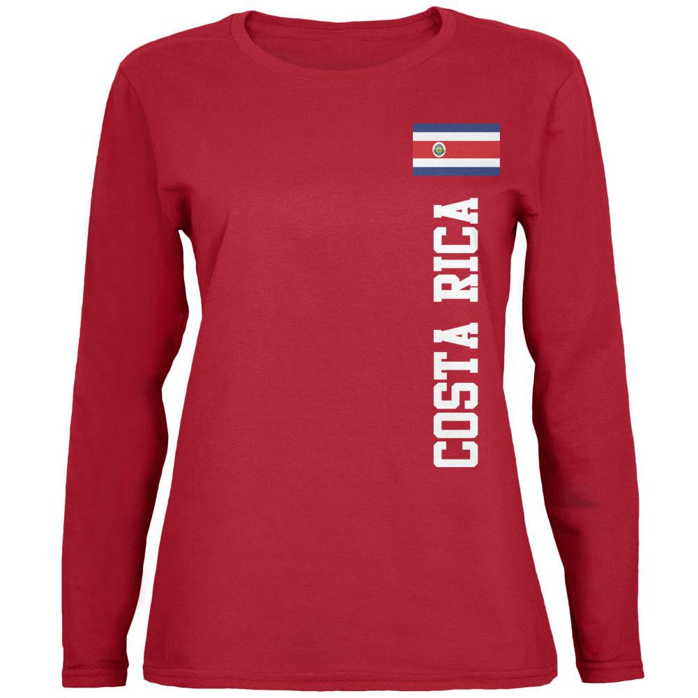 World Cup Costa Rica Red Womens Long Sleeve T-Shirt Women's Long Sleeves Old Glory