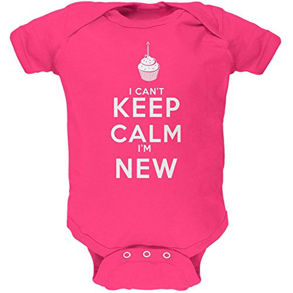 Can't Keep Calm I'm New Hot Pink Soft Baby One Piece Baby One Piece Old Glory 0-3M Pink