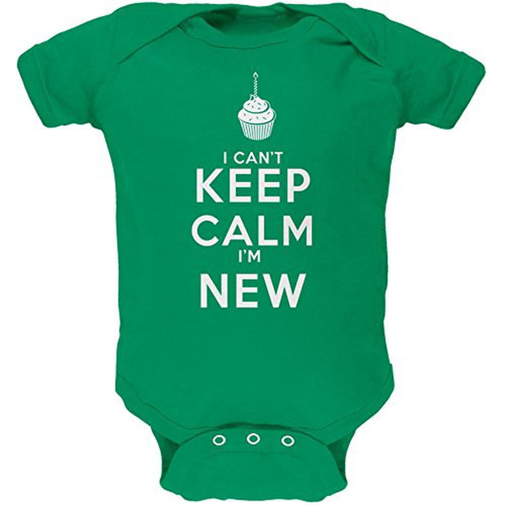 Can't Keep Calm I'm New Kelly Green Soft Baby One Piece Baby One Piece Old Glory 0-3M Green