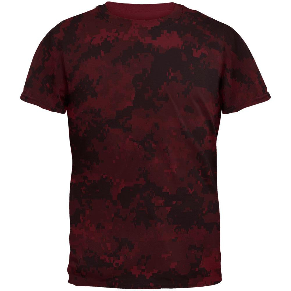 Urban Digital Camo All Over Maroon Adult T-Shirt Men's T-Shirts Old Glory 2XL Multi