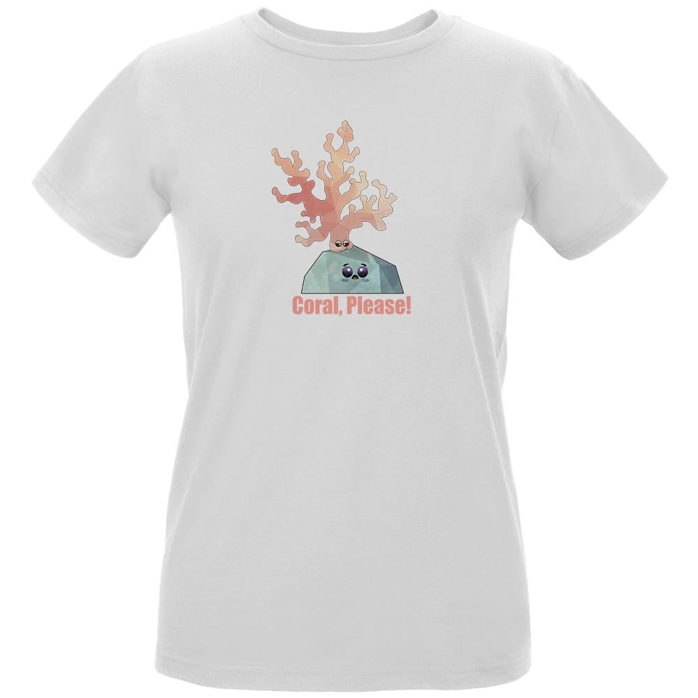 Coral Please White Womens Organic T-Shirt Women's T-Shirts Old Glory LG White
