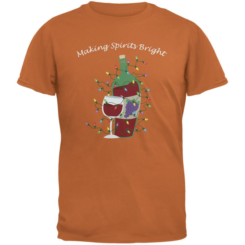 Christmas Making Spirits Bright Texas Orange Adult T-Shirt Men's T-Shirts Old Glory 2XL Orange