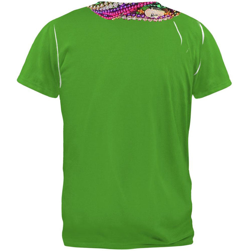 Mardi Gras Beads Green All Over Adult T-Shirt Men's T-Shirts Old Glory