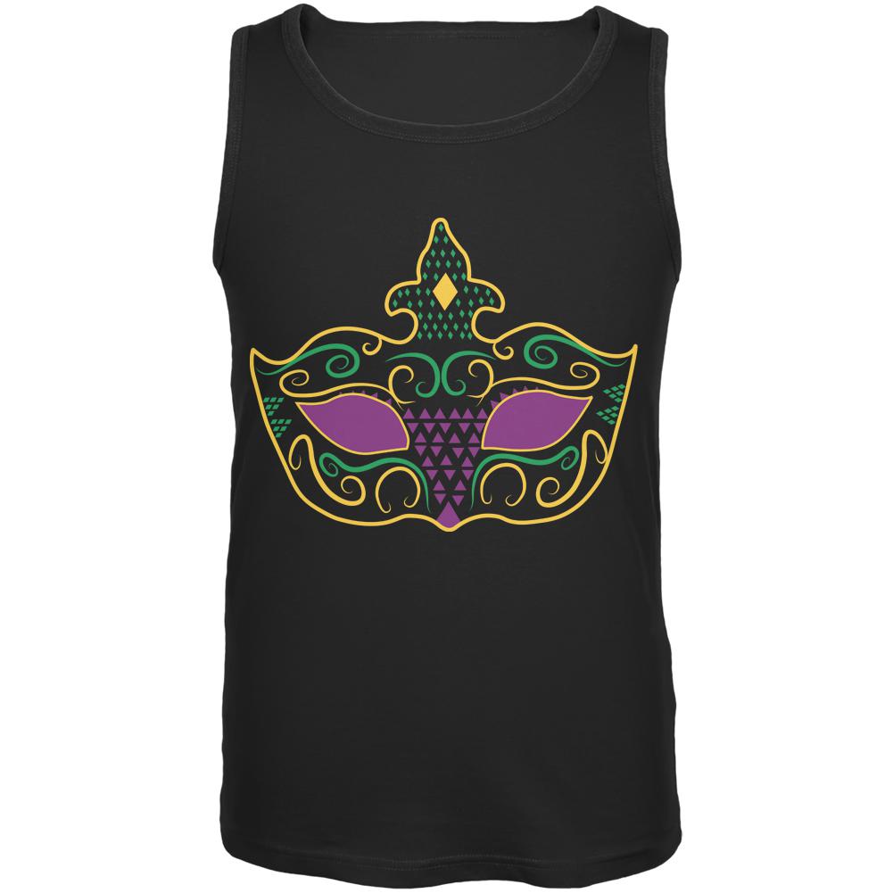 Mardi Gras Mask Symbol Black Adult Tank Top Men's Tank Tops Old Glory 2XL Black