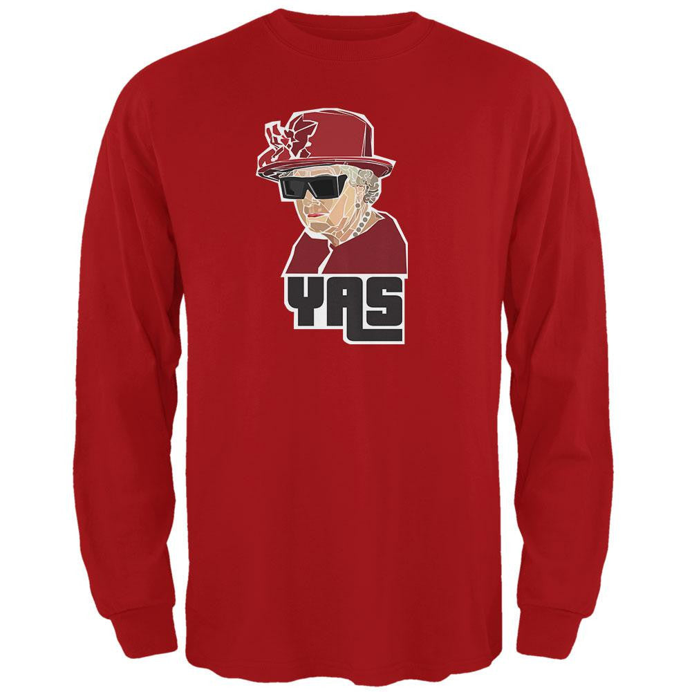 YAS Queen Red Adult Long Sleeve T-Shirt Men's Long Sleeves Old Glory 2XL Red