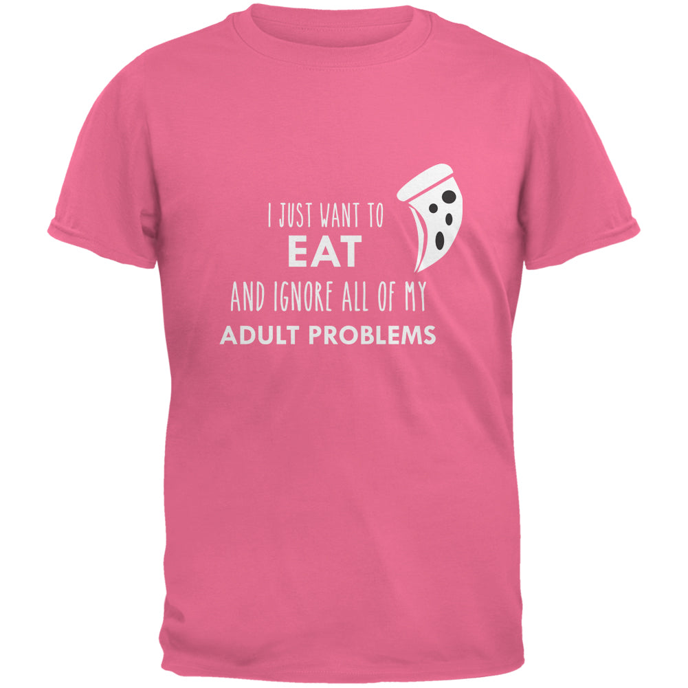 I Just Want to Eat Azalea Adult T-Shirt Men's T-Shirts Old Glory 2XL Pink