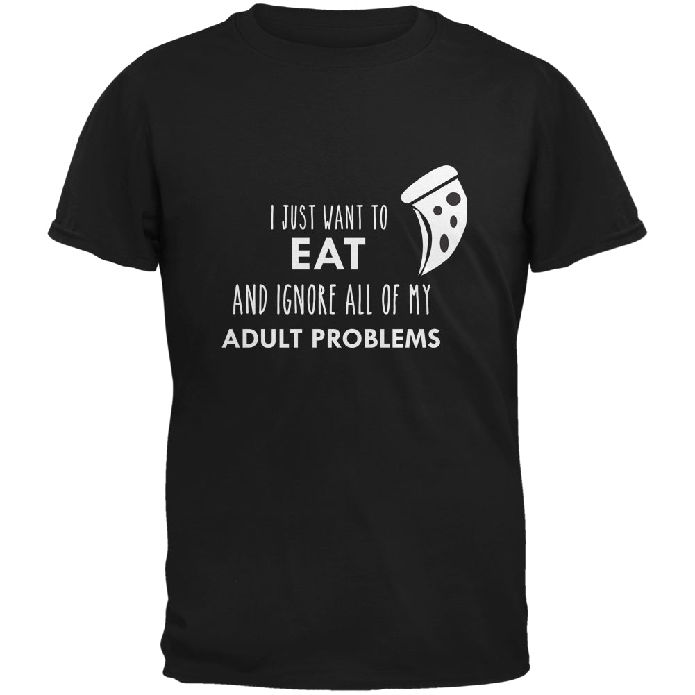 I Just Want to Eat Black Adult T-Shirt Men's T-Shirts Old Glory 2XL Black