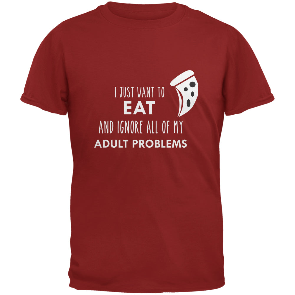I Just Want to Eat Cardinal Red Adult T-Shirt Men's T-Shirts Old Glory 2XL Maroon