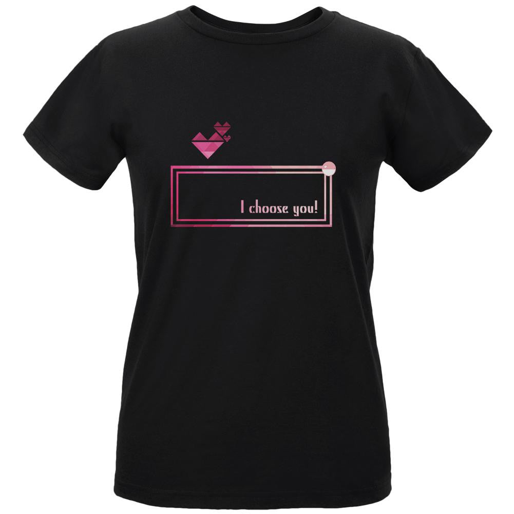 Valentines Day I Choose You Black Womens Organic T-Shirt Women's T-Shirts Old Glory LG Black
