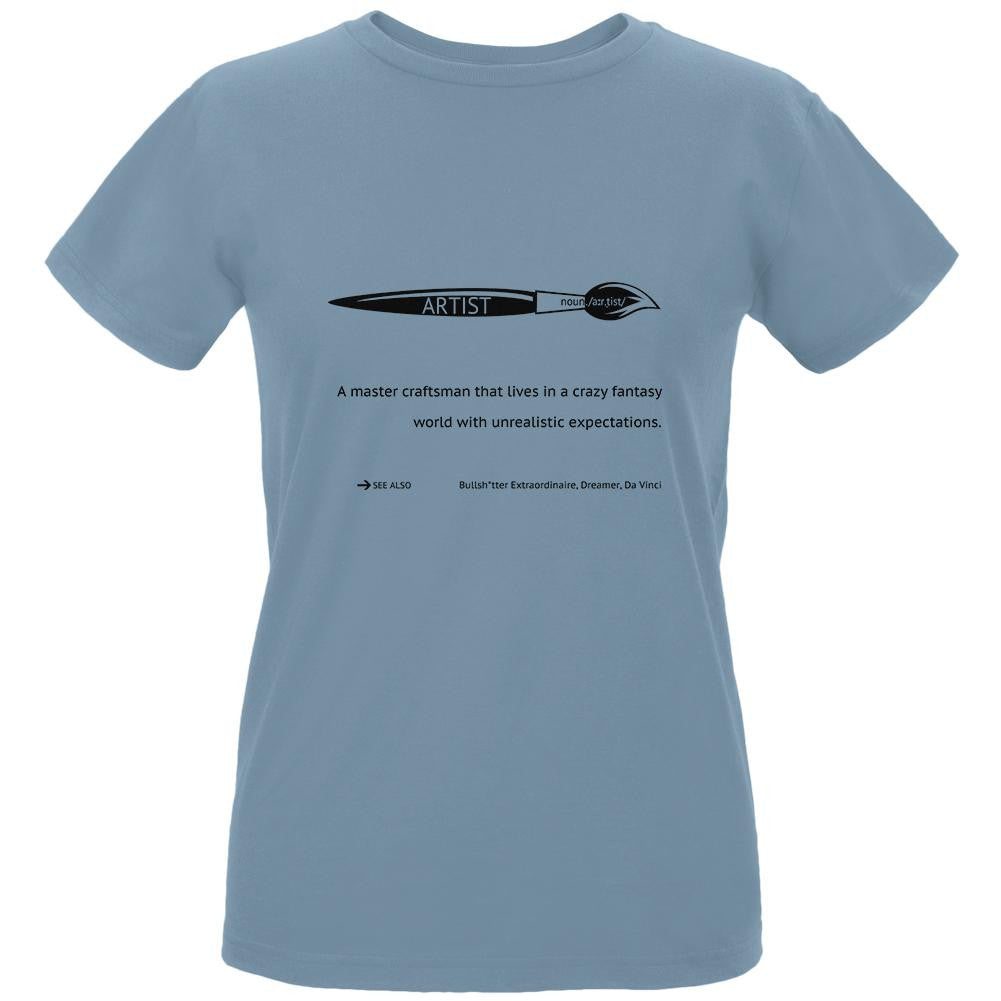 ARTIST Noun Blue Womens Organic T-Shirt Women's T-Shirts Old Glory LG Blue