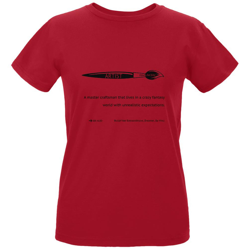 ARTIST Noun Red Womens Organic T-Shirt Women's T-Shirts Old Glory LG Red